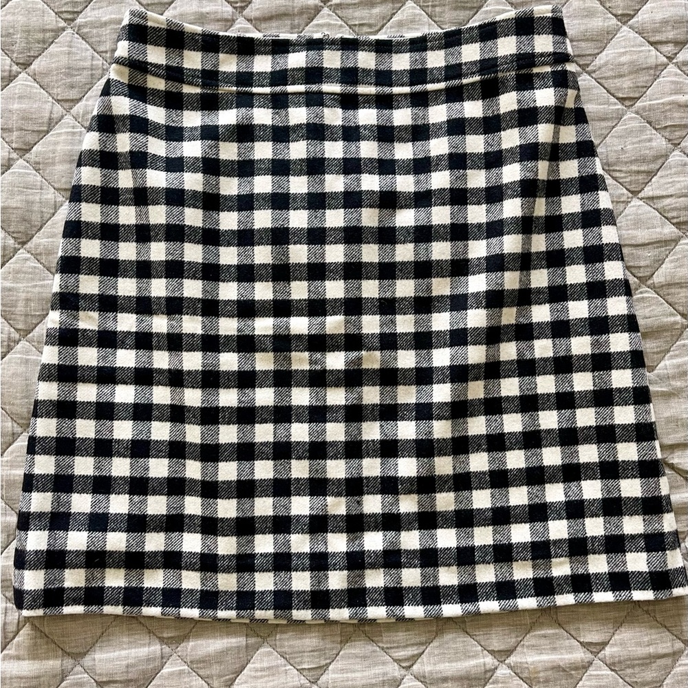 J.Crew Black and White Buffalo Check Skirt, Size 4, New!